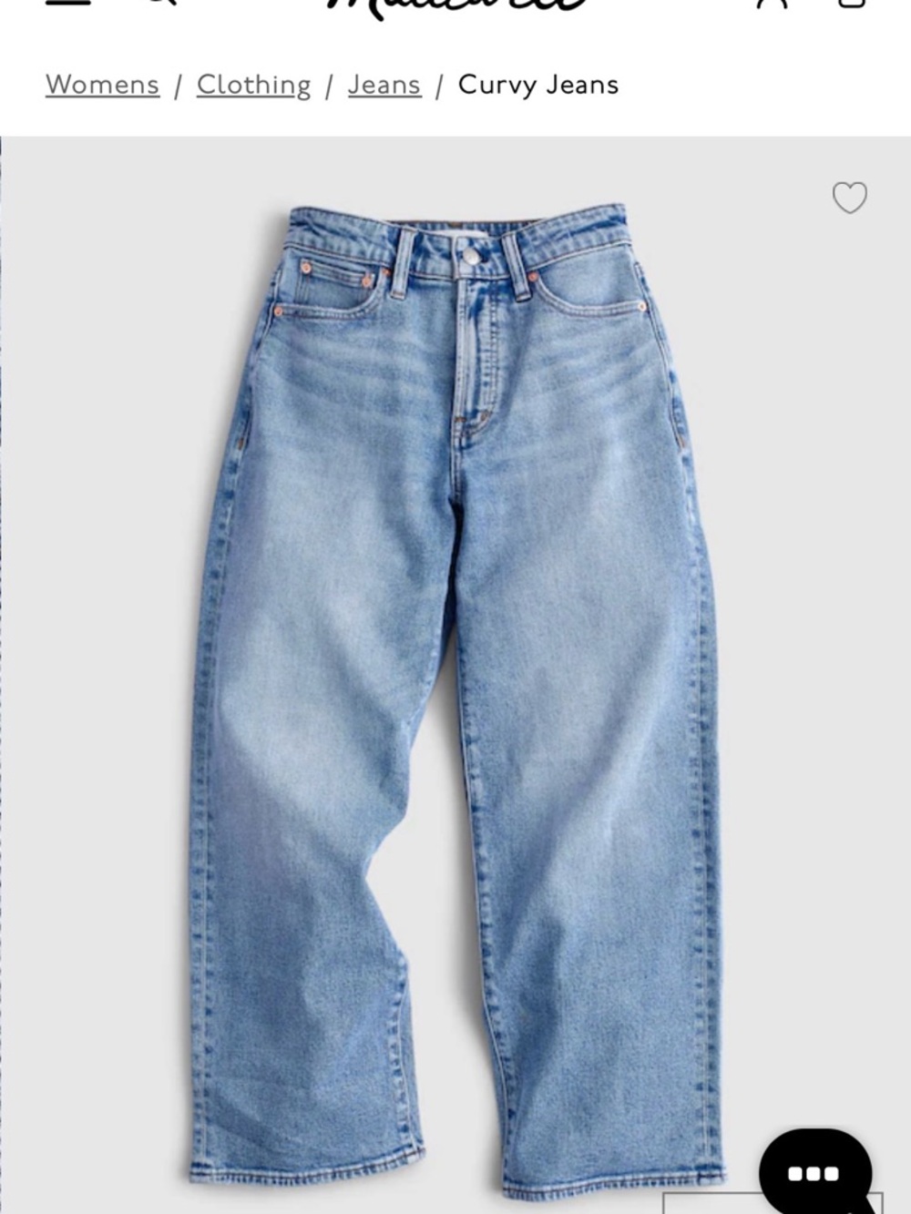 Madewell curvy perfect vintage wide leg jean size 32